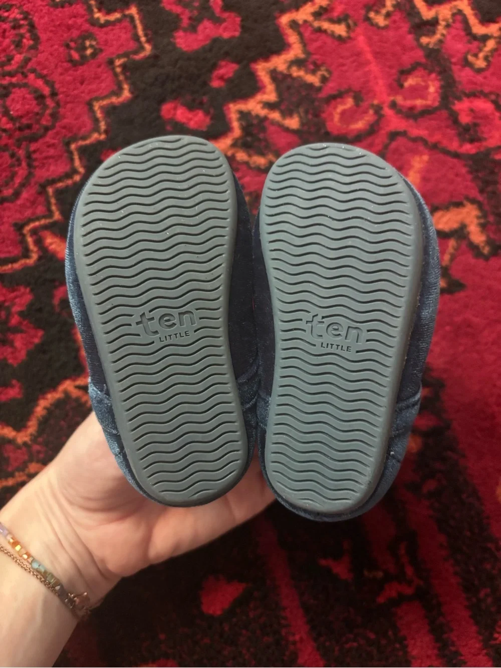 Ten Little Blue Velvet Mary Jane Kids Shoes